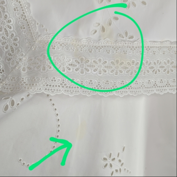 Stella McCartney Lace Eyelet Crew Neck Cotton Shift Mini Dress White 42 US 8 - Picture 9 of 17